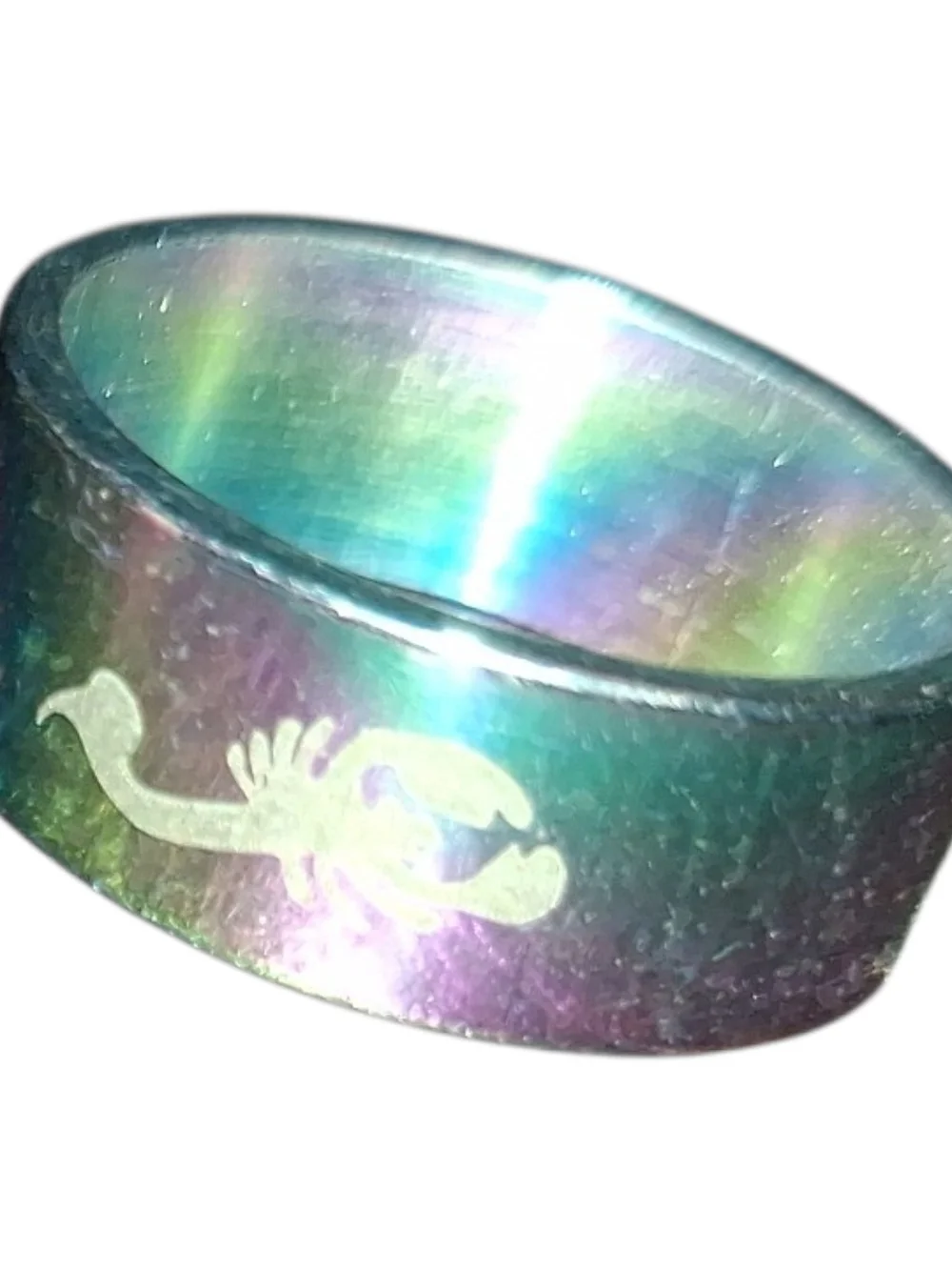 Iridescent Scorpion-Accent Reptile Accessory Ring - Green/Purple